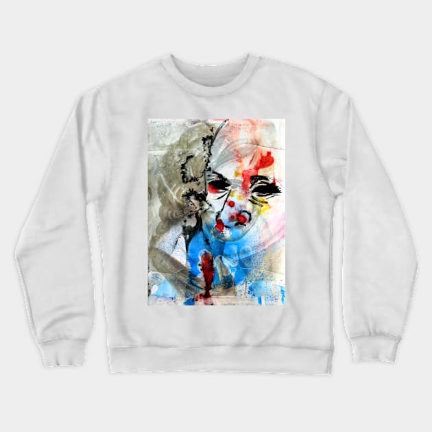 Abstract Ink Painting Portrait Crewneck Sweatshirt by Inogitna Designs